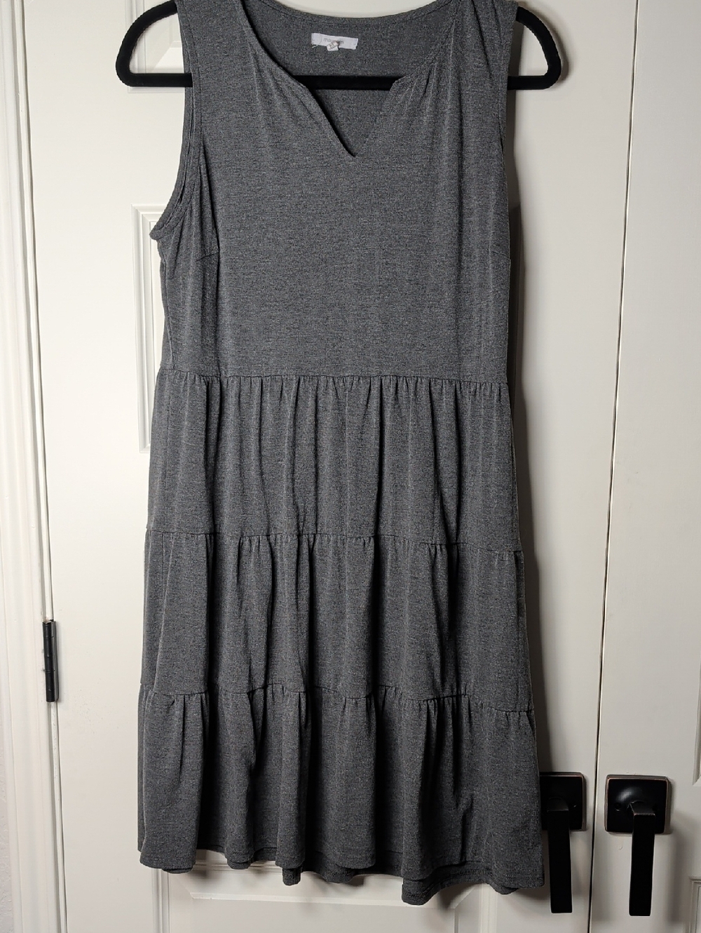 Maurices Sleeveless Tiered Knit Dress - Gray - Picture 2 of 8